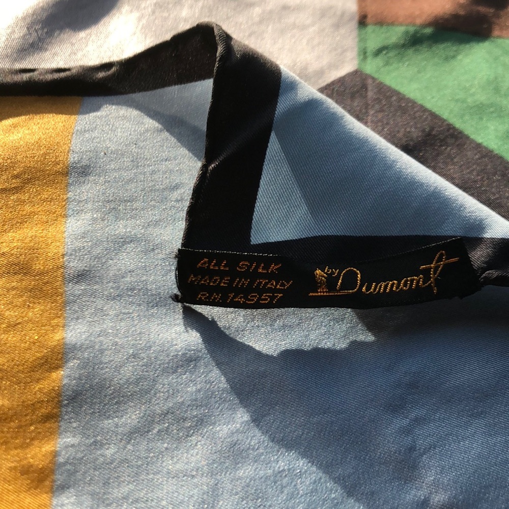 Vintage All Silk Color block Scarf by Dumont - Picture 3 of 9